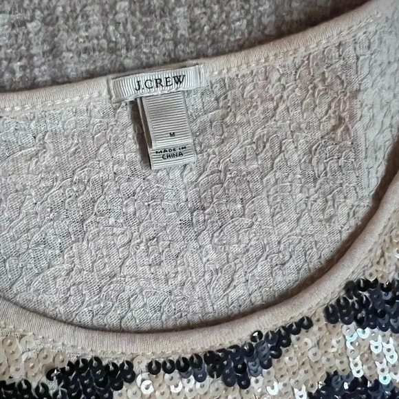 J.Crew black and cream striped sequin dress M - Picture 3 of 5